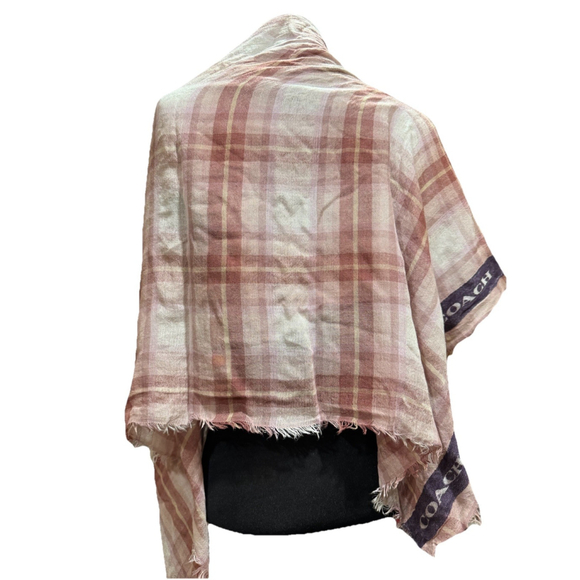 Coach Plaid Pink/ Purple/White Scarf/Shawl - Picture 5 of 9